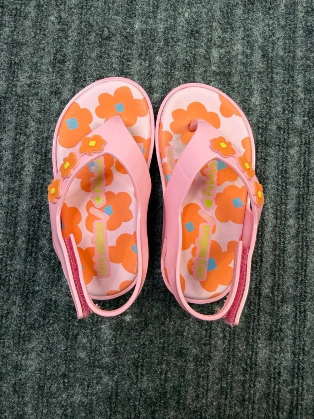Mini Melissa Fabula Pink Floral Jelly Sandals Toddler Girls Size 9 US Vegan